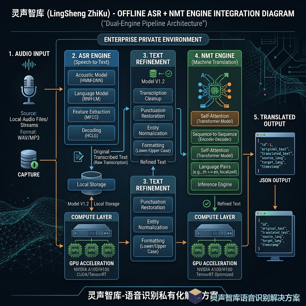 ASR与NMT引擎集成架构图