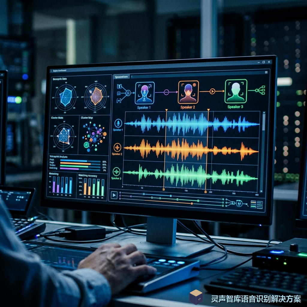 声纹识别与说话人分离流程示意图