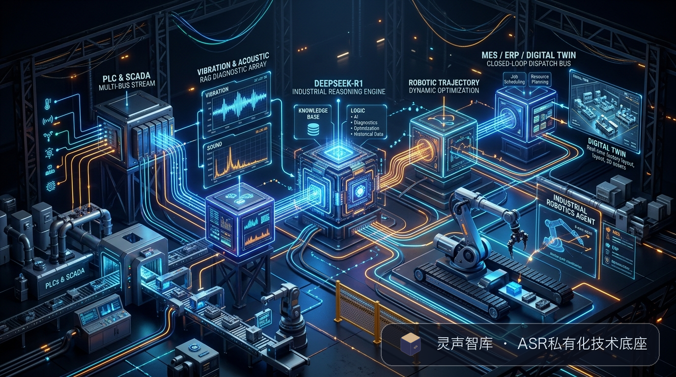 工业智慧巡检与黑暗工厂边缘计算语音识别架构图